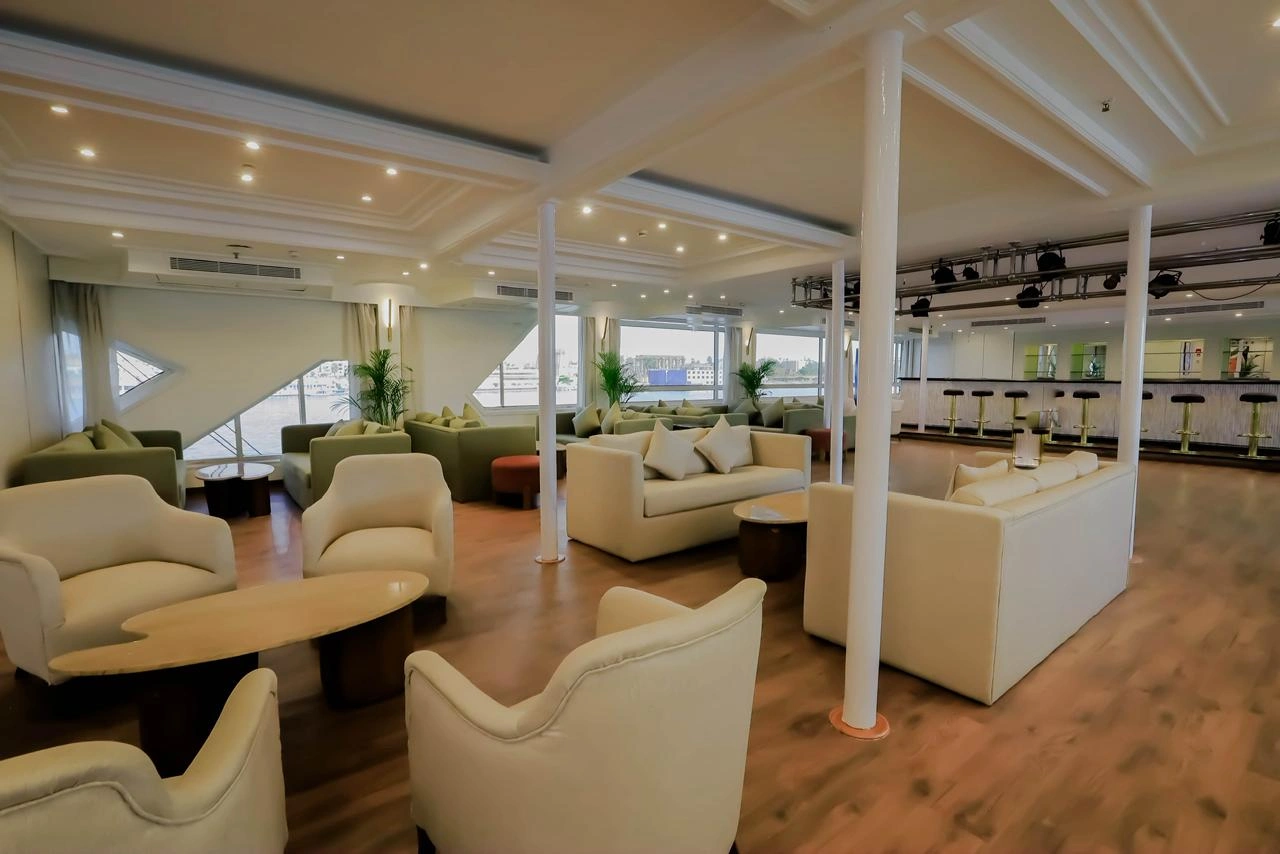 Lounge aboard the MS Nile Palace Cruise Nile cruise